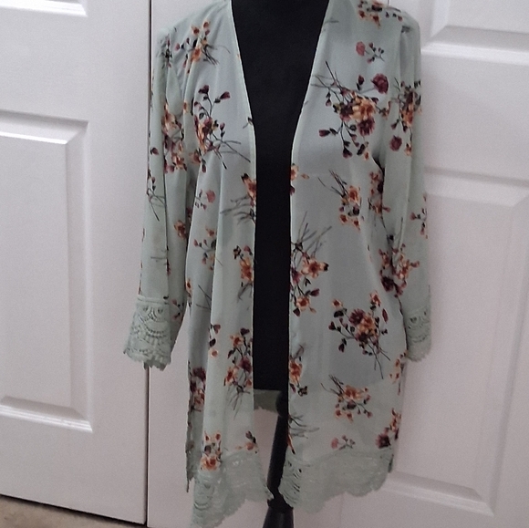 Rewind Open Floral Kimono/Cover Up   Size M - Picture 1 of 13